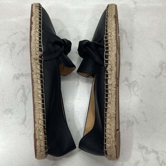 Talbots Izzy Knot Nappa Espadrille Flats Leather Black Round Toe Size 10 NWT - Picture 10 of 16